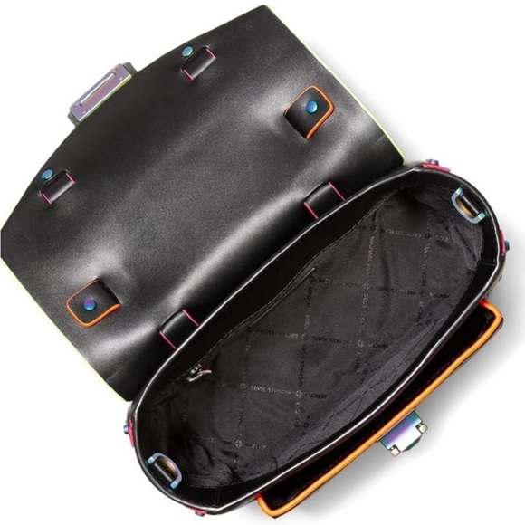 Michael Kors Manhattan Medium Contrast-Trim Leather Satchel, NWT - Picture 4 of 9